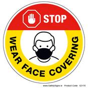 STOP Wear Face Covering (Circular) - 62170 image