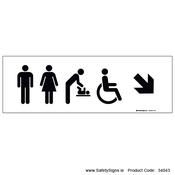 Toilets - Arrow Down Right - 34043