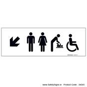 Toilets - Arrow Down Left - 34045