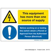 Equipment has Multiple Supply Sources - 28170 image