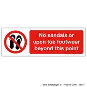 No Sandals or Open Toe Footwear - 18517