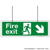 Fire Exit SG102 Arrow Down Left or Right - Suspending - 20337 image