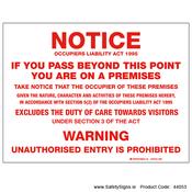 Occupiers Liability Act - 44053