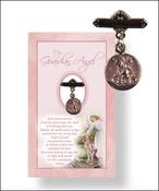 Metal Guardian Angel Baby Brooch Girl image