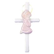 Ceramic Baby Cross - Girl