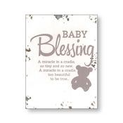 Distressed Wood Plaque Baby Blessing