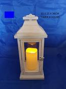 White Grave Lantern with Sensor Candle