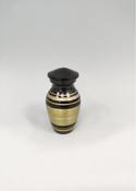 Small Gold and Black Keepsake Metal Urn. image