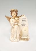 Angel Stone with Flickering Candle - Sadly Missed