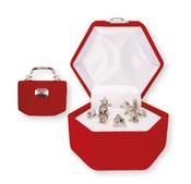 Miniature Nativity Set of 5 Figures in Vanity Case Shaped Display