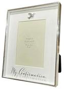 Confirmation Silver Plated Photo Frame - White Finish &amp;amp; Dove Motif image