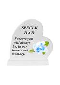 Dad - Rose Design Heart Shaped Plaque.