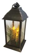 Black Lantern with White LED Candle image