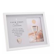 Faith &amp;amp; Hope Grey Frame 4" x 6" - First Holy Communion