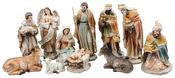 Resin Nativity Set - 4 Inch - Hand Painted - Gold Highlights