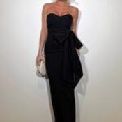 Vesper Ivy Black Bow Detail Maxi Dress - Size 10 image