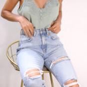 Sage Green Lace Dee Cami - Size M image