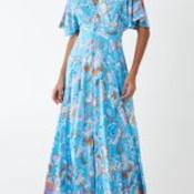 Aqua Button Through Maxi Dress ( Size up small fitting) - Size 10 image