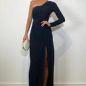 Vesper Sophia Navy Asymmetric Maxi Dress - Size 10 image