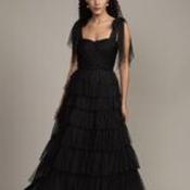 Ophelia Black Maxi Dress with Tie Detail - Size 08 image