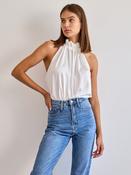 White Satin Zara Halterneck top - Sassy Dresses