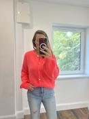 Bella Alpaca Neon Coral Cardigan - Sassy Dresses
