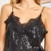 Black lace Sequin Cami - Size S/M