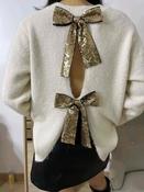 Cream Jumper with gold Bows - Sassy Dresses