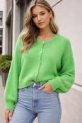 Bella Neon Apple Green Alpaca Cardigan - Sassy Dresses