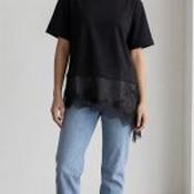 Jen Black Lace T-Shirt - Size M/L