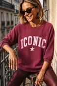 Iconic Sweatshirt Burgundy with Pink - Sassy Dresses