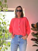 Bella 3/4 Sleeve Alpaca Neon Coral Cardi - Sassy Dresses