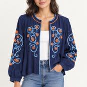 Navy Boho Jacket - Size M