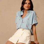Olivia Blue Denim Heart Shirt  ( pre order in 22nd) - Size S image