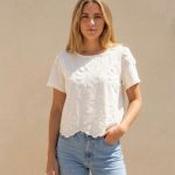 Sara off White Boho Flower Blouse - Size M