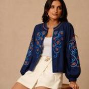 Navy Boho Jacket - Size M
