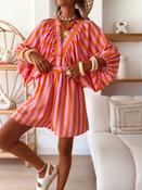 Orange and Pink Stripe Playsuit with pockets ( due in 28th) - Sassy Dresses