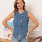 Blue Denim Waistcoat - Size L image