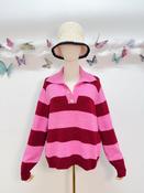 Burgundy and pink Stripe Jumper - Sassy Dresses