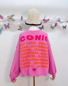 Iconic Pink Cardigan with neon Orange ( due in Thu) - Sassy Dresses
