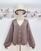 Iconic Taupe Cardigan with neon Orange - Sassy Dresses