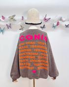 Iconic Taupe Cardigan with neon Orange ( due in Thu) - Sassy Dresses