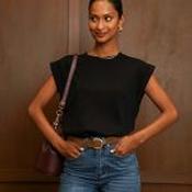 Black cap sleeve Top - Size M/L image