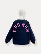 Navy Cotton Pink Dog Mom oversized Sweatshirt - Sassy Dresses