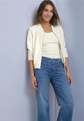 3/4 Sleeve Bomber Jacket Off White