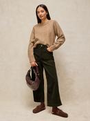 Tia Green Cord Crop Trouser image