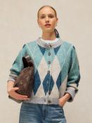 Check Argyle Cardigan