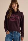 Cowl Neck Varsity Top Aubergine