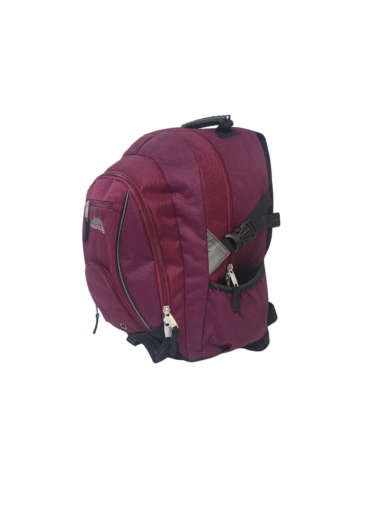 Ridge53 Bolton Backpack Maroon Nylon with Zippers, Handle, Buckle, Pockets