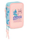 Disney Stitch Angle Small Triple 37pc Filled Pencil Case